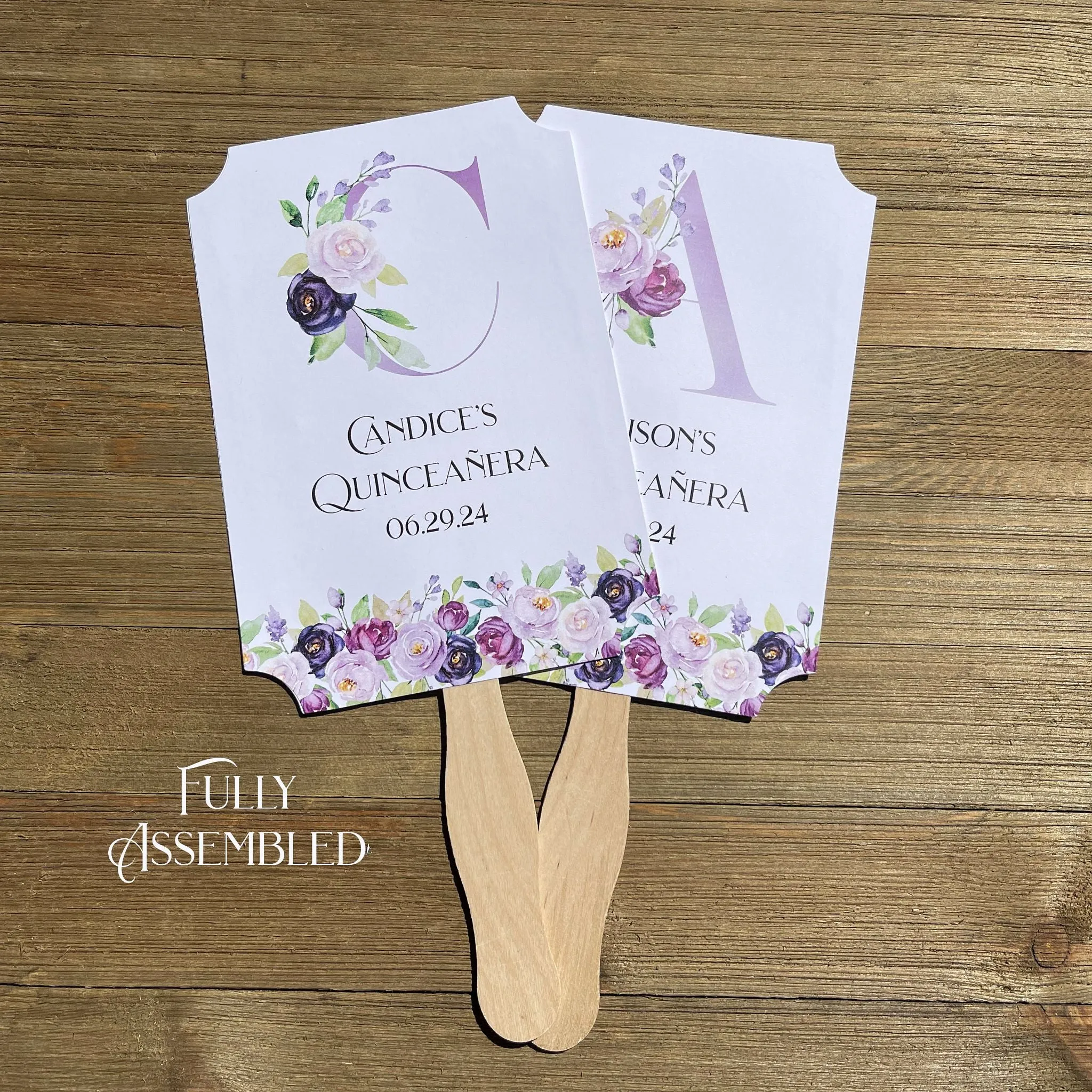 Personalized Quinceanera Favor Fans