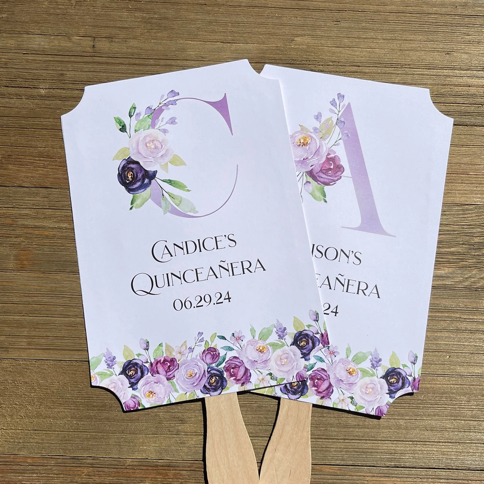 Personalized Quinceanera Favor Fans