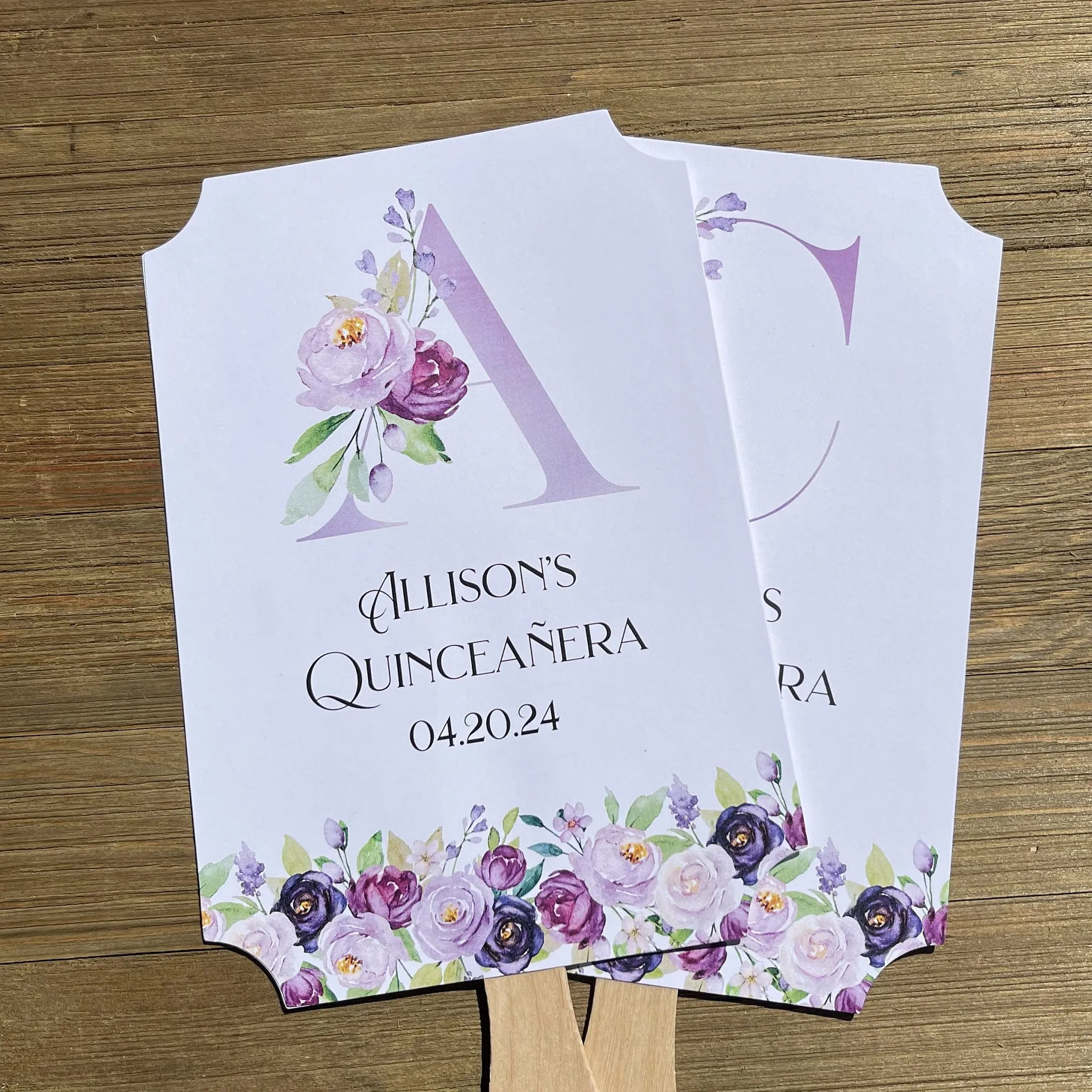 Personalized Quinceanera Favor Fans