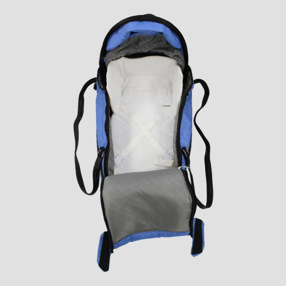 Petit Bebe Premium Carry Cot - Blue/Black