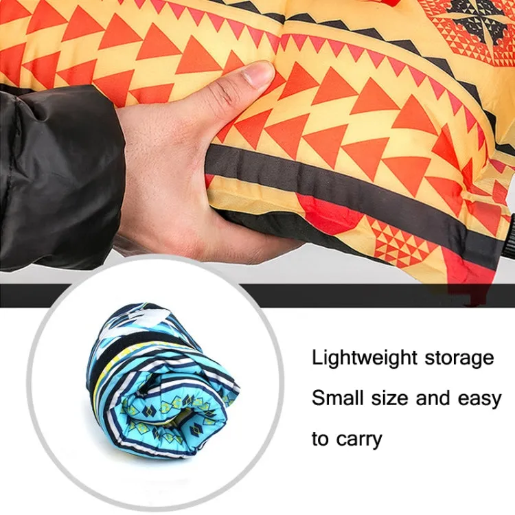 Portable Ethnic Style Automatic Inflatable Pillows Outdoor Camping Tent Camping Equipment Car Travel Pillows(Orange Stripes)