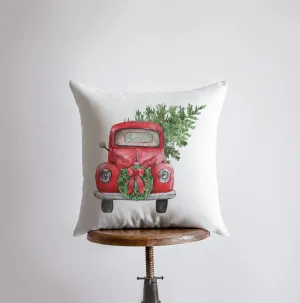 Red Christmas Truck Front | Pillow Cover | Red Truck | Christmas Decor | Throw Pillow | Home Decor | Rustic Christmas Decor | Rustic Home Decor