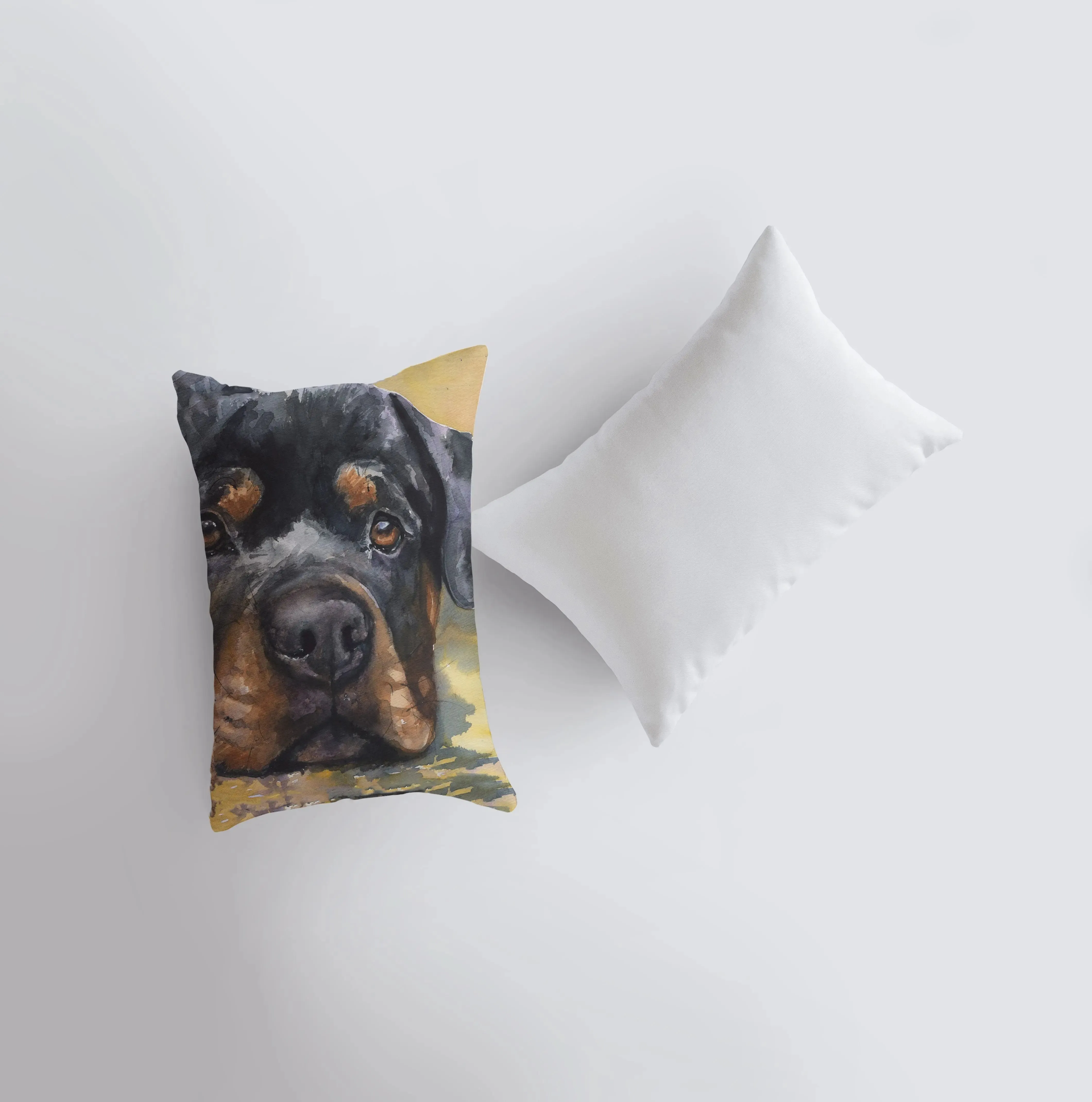 Rottweiler | Watercolor Rottweiler | 12x18 | Pillow Cover | Dog | Home Décor | Dog Pillow | Dog Lover Gift | Dog Mom Gift