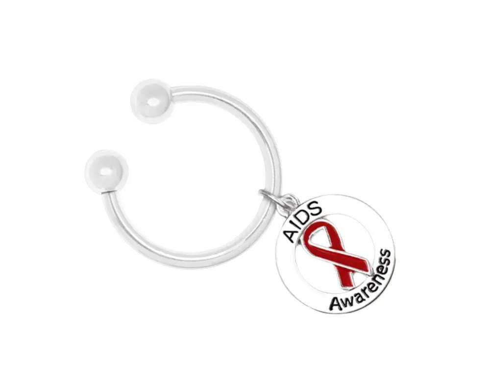 Round AIDS Awareness Key Chain