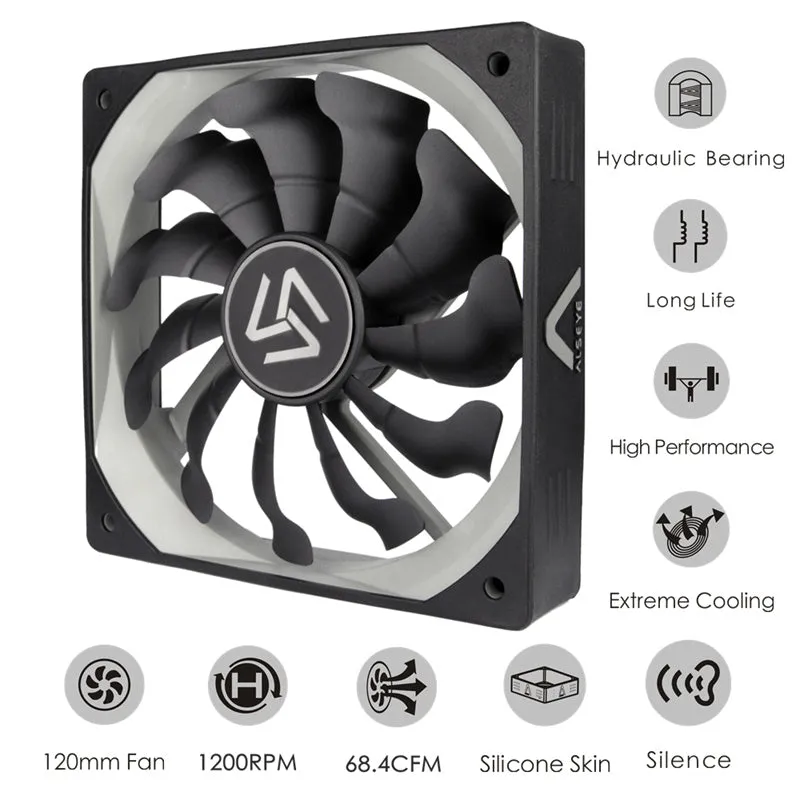 S-120 Computer Cooler Fan 120mm High Air Flow DC 12V 1200RPM 3pin Cooling Fans for PC Case / CPU Cooler / Water Cooling