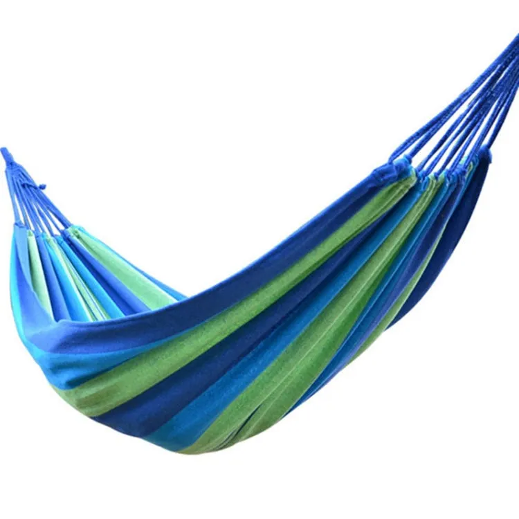 Stripe Outdoor Canvas Hammock Dual People Widening Swing Bed, Size: 190cm x 150cm