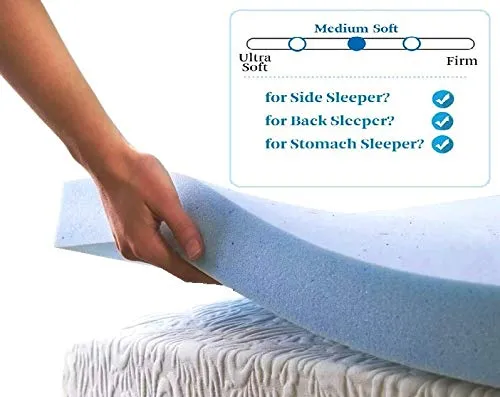 Upholstery Premium High Density Memory Foam Pad Ultra Plush Cushion Mattress Topper, 35"X20"X4"