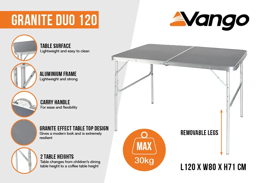 Vango Granite Duo 120 Table