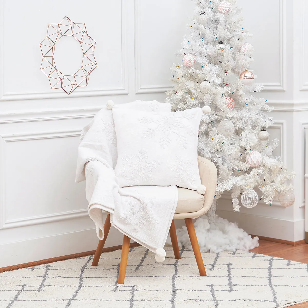 White Snowflake Pillow