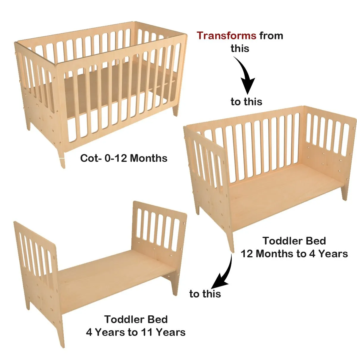 X&Y Large Gold Cherry Crib - Natural