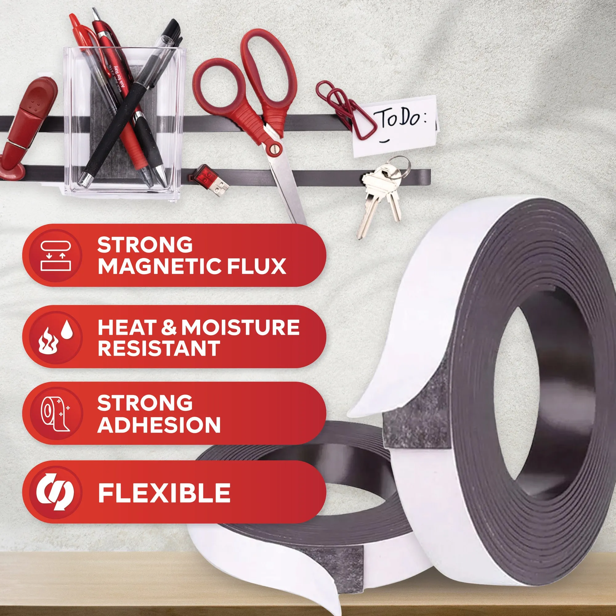 XFasten Magnetic Tape 1"x10' Pack of 3